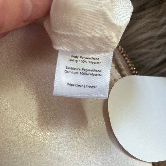 NWT Melie Bianco Cream Alexandra Vegan Top Knot Handle Bag with Gold Hardware - Picture 6 of 7